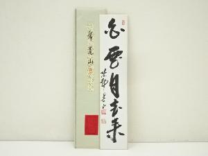 大徳寺　戸田実山筆　「白雲月去来」　肉筆短冊